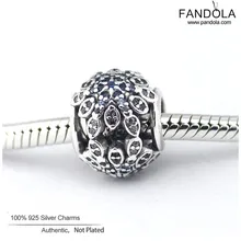 CKK 925 серебро синий CZ кристаллизованные снежинки талисманы бусины Pandora Браслеты Сделай Сам женский подарок