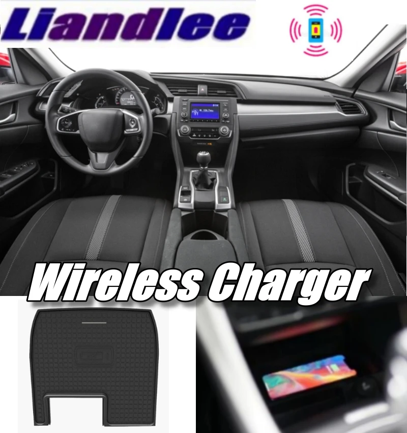 

Liandlee Wireless Car Phone Charg er Armrest Storage Compartment Fast qi Charging For HONDA Civic FC 2016~2019