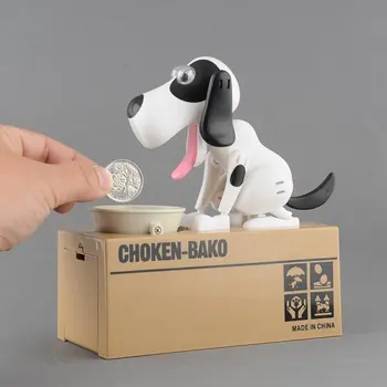 

Dog Puppy Hungry Bank Coin Eating Save Saving Canine Money Box Creative Dog Model Piggy Bank Money Save