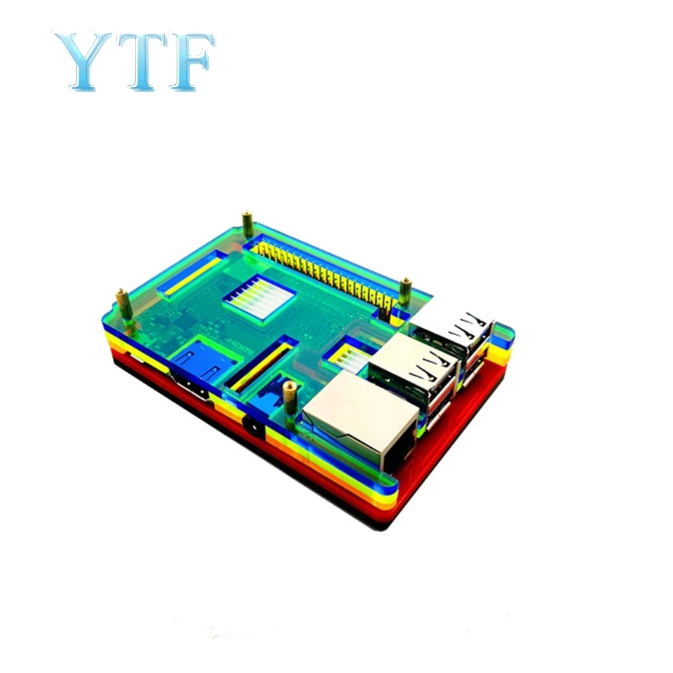 Raspberry Pi 3 B + Plus Generation case Shell Raspberry pi 3B 5 оболочка слоя цвета желтый черный синий оранжевый красный отправка радиатора
