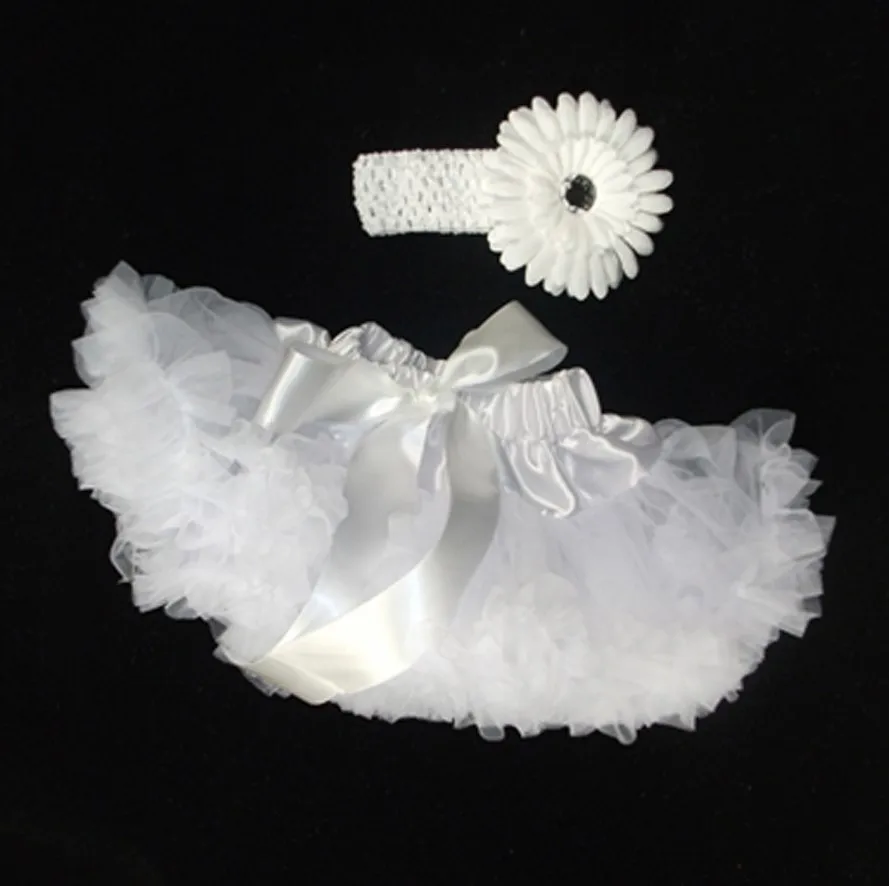 Butu одежда для малышей крещение новорожденного petti юбка повязка на голову цветные балетные пачки наборы детские фото реквизит - Цвет: Белый