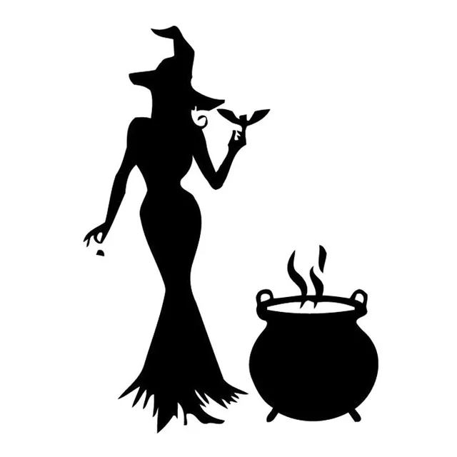 Buy 15.1cm*10.9cm Fashion Decor Halloween Witch Decal
