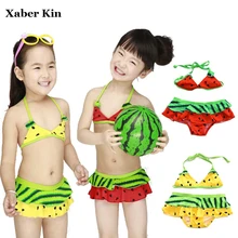 Xaber Kin/купальный костюм для девочек из двух предметов; раздельный купальник-бикини для маленьких детей; детский купальник-бикини для девочек; детский купальный костюм; G41-K505