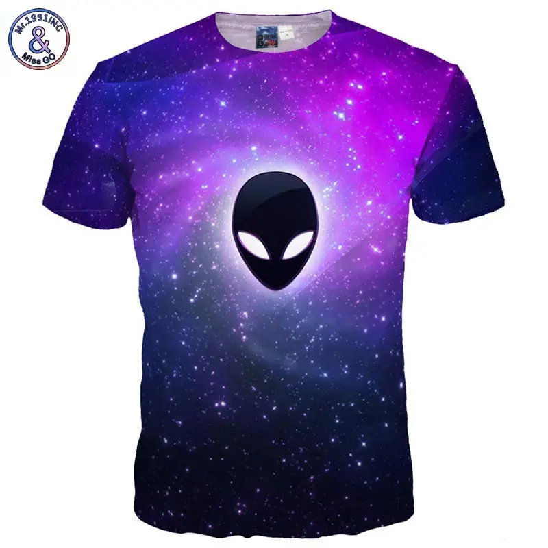 

Mr.1991INC Brand T-shirt Men/women 3d T-shirt Print Alien Extraterrestrial Fashion Space Galaxy T shirt Summer Tops Tees