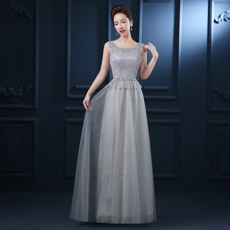 gray long gowns