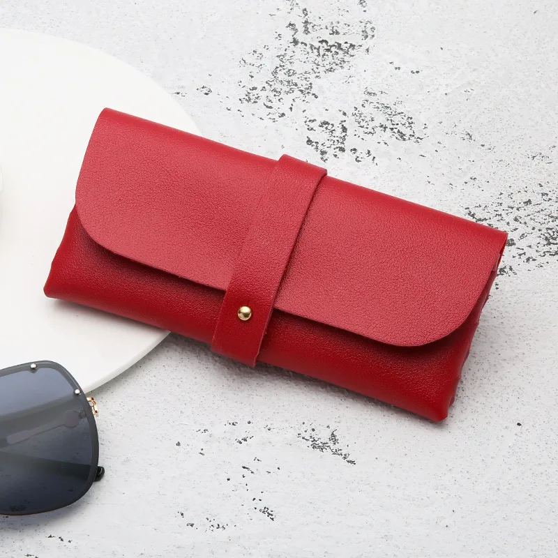 Лидер продаж! Модный портативный Чехол для очков для мужчин и женщин с магнитной застежкой из искусственной кожи, Складывающийся футляр для очков, большие солнцезащитные очки - Цвет: Красный