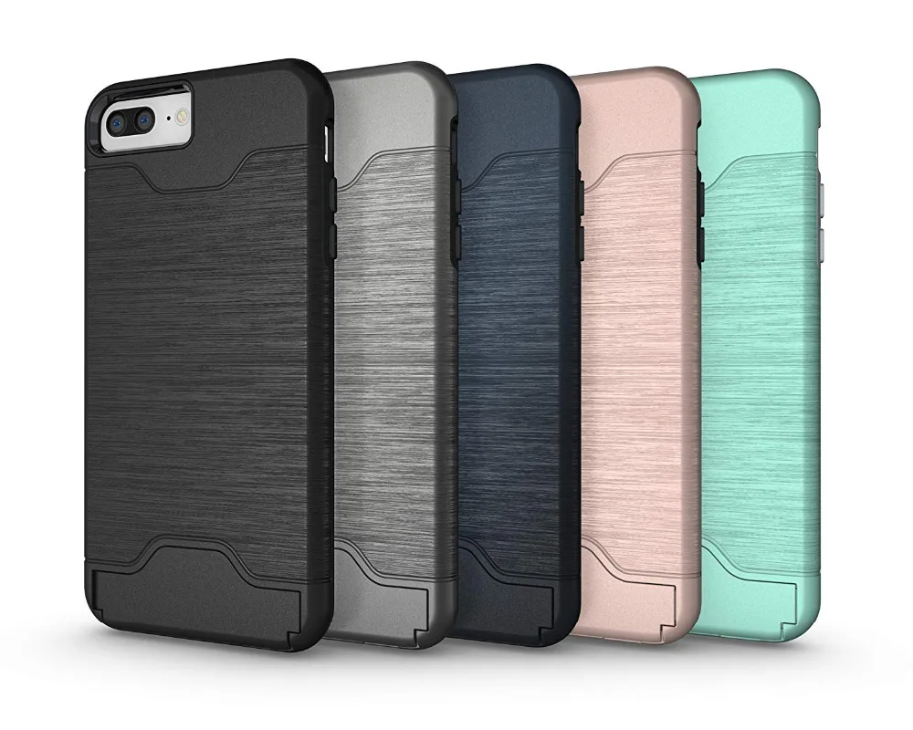 Hard card Case For iphone 7Plus 8 X  Brushed Armor Silicone Rubber Hard Phone Case For Samsung Galaxy S8plus S9 Cover Back Capa (7)
