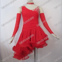 Красный латинское платье для танцев, бальное платье желтые блестки с бахромой для Бальных и латиноамериканских танцев платье девочек Для женщин платье для танцев