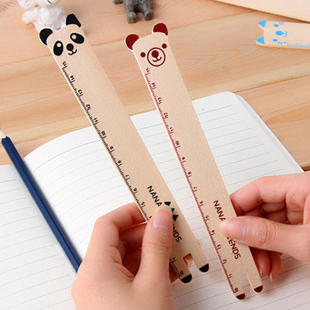 Стиль Животные деревянная линейка прямая панда линейка для детей студентов Канцтовары измерительный инструмент для рисования