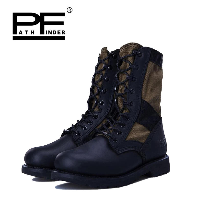 

Pathfinder Woen Military Tactical Boots Womens Outdoor High-top Hunting Vintage Western Desert Army Wear non-slip Combat Shoes