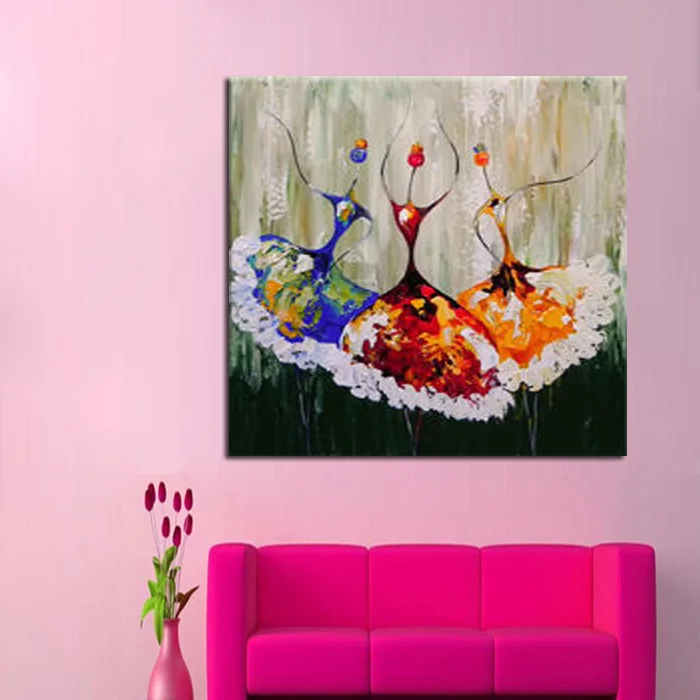 100-Hand-painted-Canvas-Oil-Paintings-Ballet-Girl-Abstract-Art-Pictures-Dancer-Wall-Stickers-Kids-Room (2)