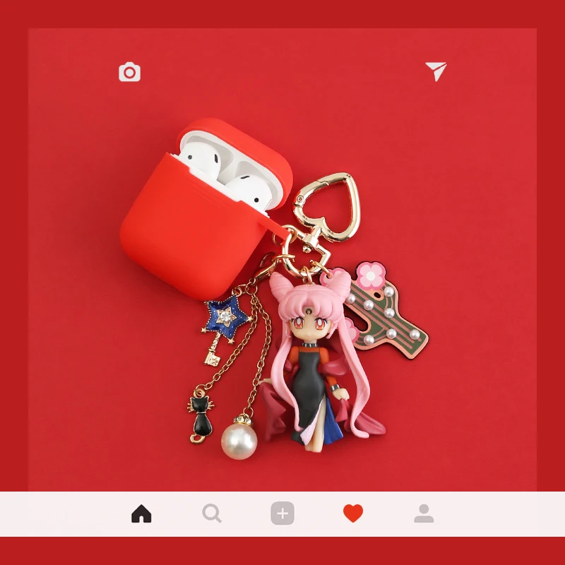 

Cartoon Girl Silicone Case for Apple Airpods Bluetooth Earphone Air Pods Accessories Airpod Protective Cover Hook Key Ring