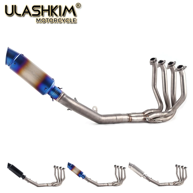 

Motorcycle Full System Exhaust Muffler Modified Middle Link Pipe Slip On For kawasaki Z800 2013 2014 2015 2016