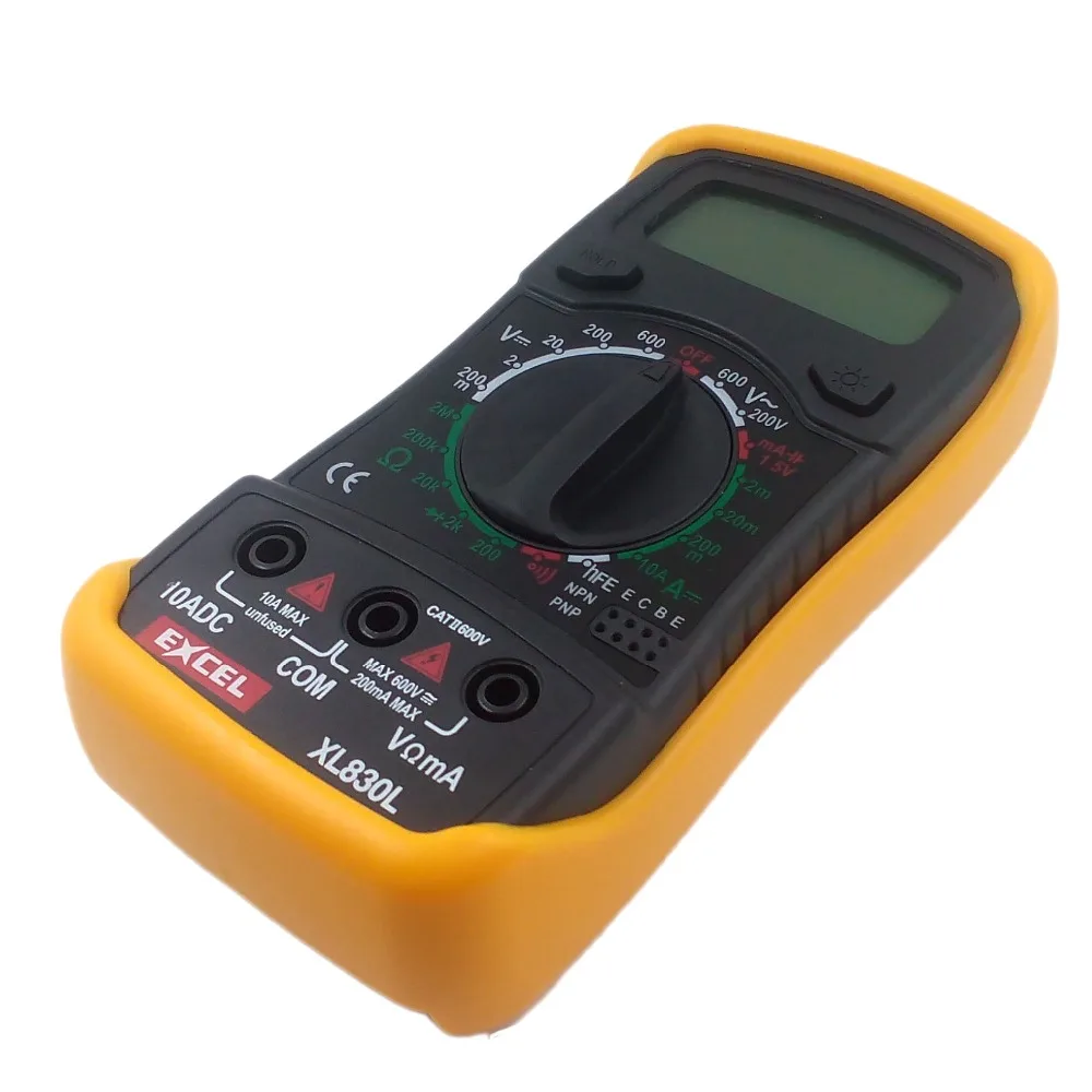wholesale 1pcs Excel XL830L Digital 3 12 LCD Voltmeter Ammeter Ohmmeter Multimeter register shipping