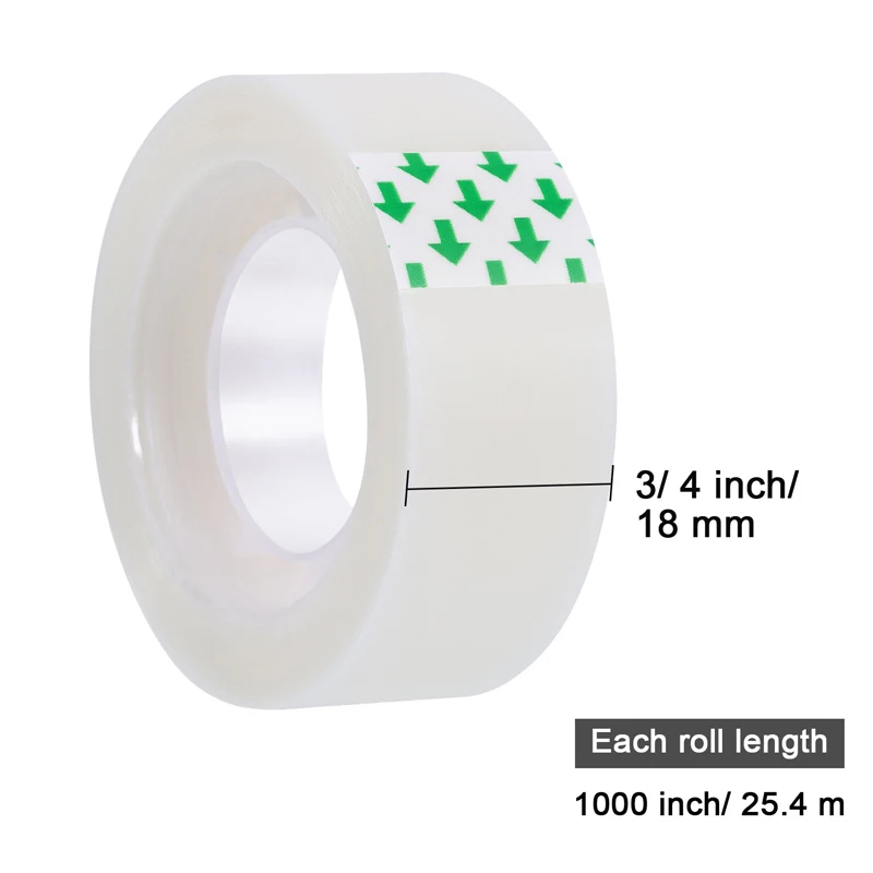 

Invisible Adhesive Tape, Each Roll 3/4 x 1000inch, 8rolls, Transparent Tape Refill, Office Desk Tape