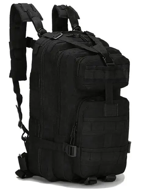 30L 3D 3P тактические военные рюкзаки, унисекс, уличная дорожная сумка, рюкзак для альпинизма, походов - Цвет: Black