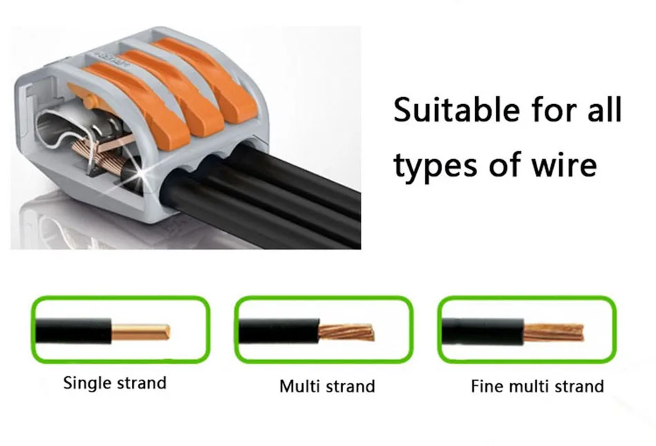 10 шт/партия 222 WAGO Мини Быстрый провод разъемы, универсальный компактный разъем проводки, push-in клеммный блок PCT-212 213 214 215