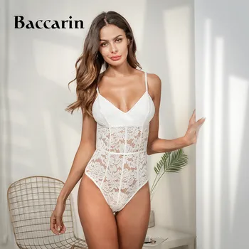 

2018 Floral Embroidery Lace Bodysuit Women V neck Elegant Ladies Sexy Bodysuit Jumpsuit Overalls