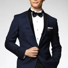 Лучшие продажи/Различные стили индивидуальный заказ темно-синий смокинг жениха тупым отворотом лучшие мужские для шаферов мужские свадебные костюмы Bridegroomwed