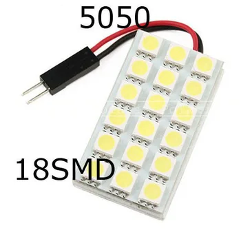 

Free Shipping 5 pcs car Panel light 18 SMD 5050 LED Interior Room Dome Door Car Light Bulb Lamp