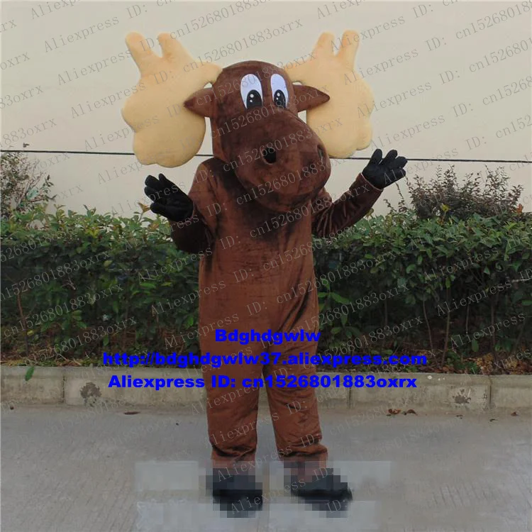 

Brown Deer Reindeer Moose Elk Wapiti Caribou Alces Mascot Costume Character Routine Press Briefing The Public Holidays zx686