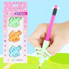 3 шт., детский пишущий карандаш подставка для сковороды, обучающая силиконовая ручка, устройство для коррекции положения пальцев для студентов