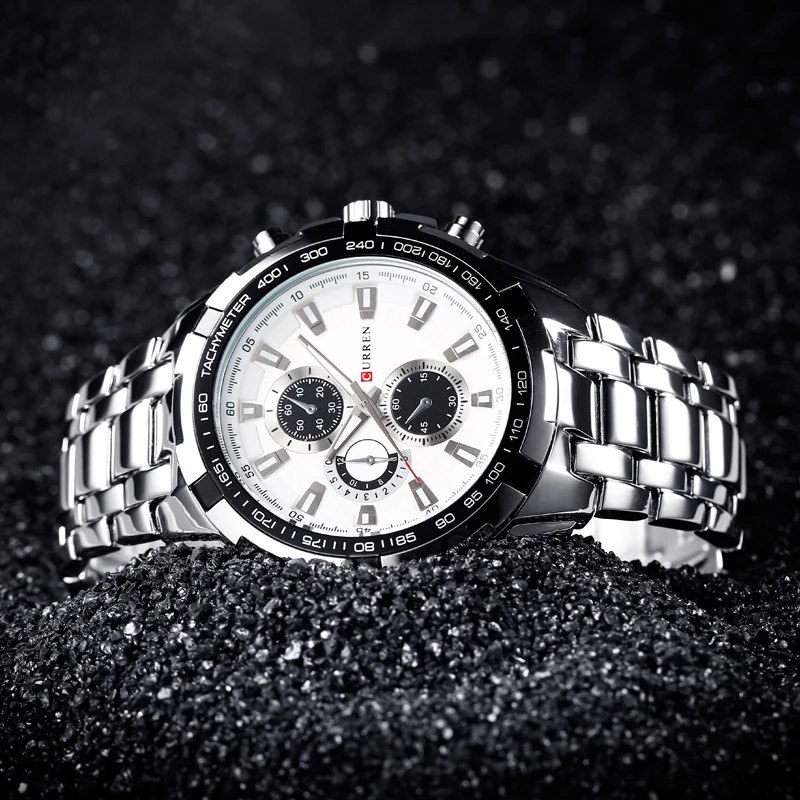 CURREN Men Watches Top Brand Luxury Men Military Wristwatches Full Steel Men Sports Watch Waterproo