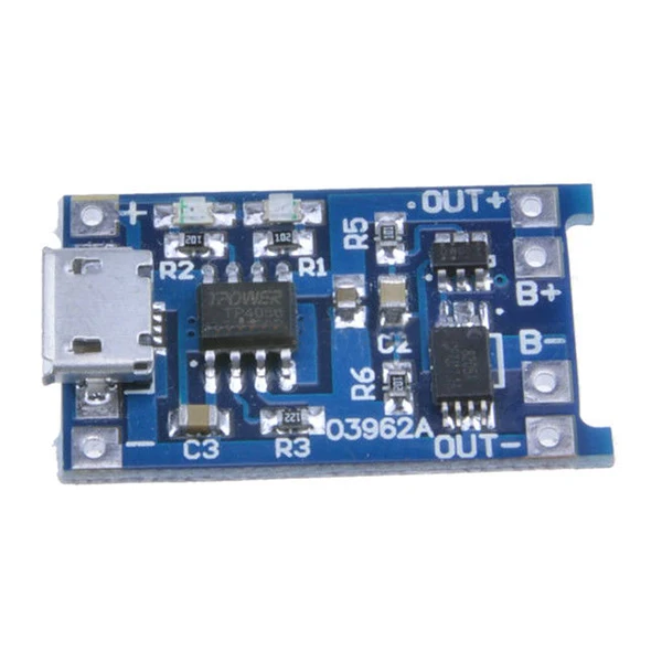 

2PCS Blue 5V Micro USB 1A 18650 Lithium Battery Charging Board #8
