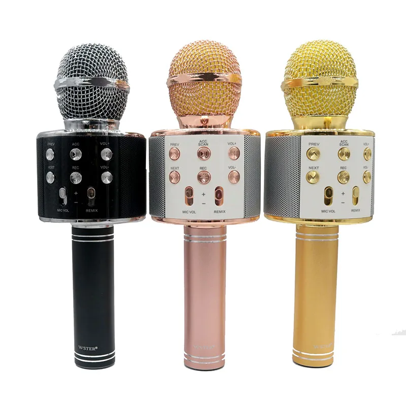 

Original WS858 Bluetooth Wireless Condenser Magic Karaoke Microphone Mobile Phone Player MIC Speaker Record Music Microfone