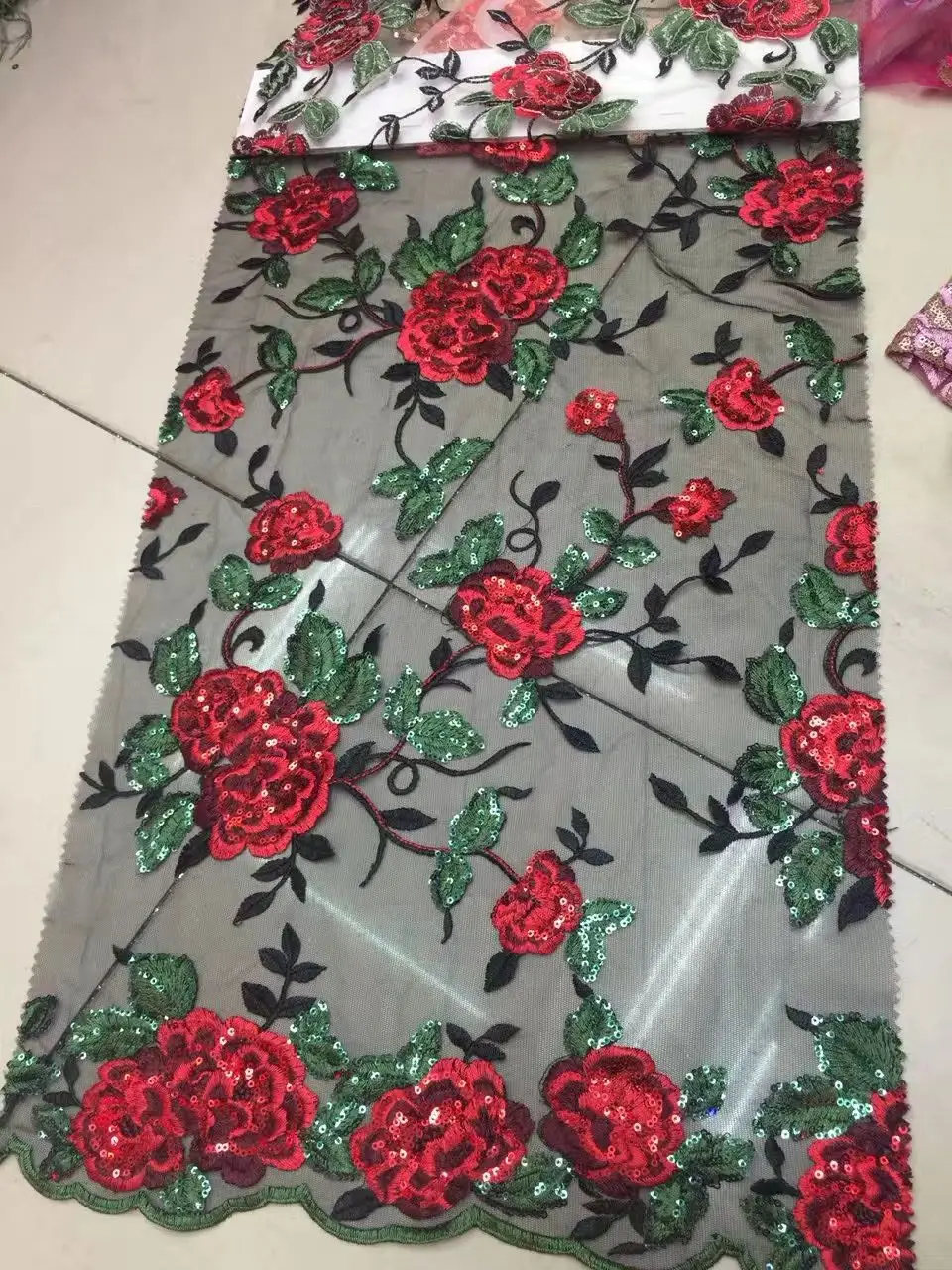 

high quality french lace with sequins pretty Nigerian lace fabric african french net lace fabric