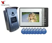 YobangSecurity 7 Inch Video Door Phone Doorbell Entry Intercom System Kit with 1-camera 1monitor IR RFID Access Control System
