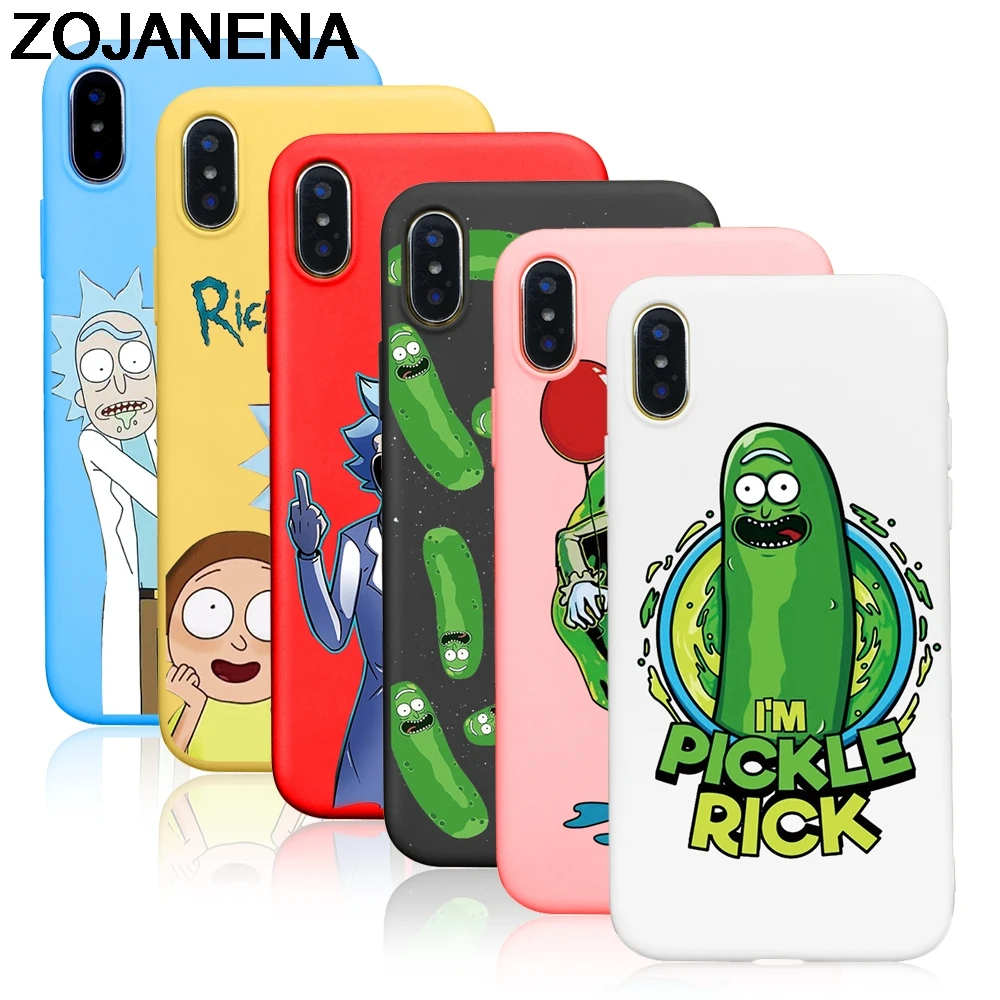 Pickle Rick multicolor silicone Case For iphone X XS MAX XR Cover Rick