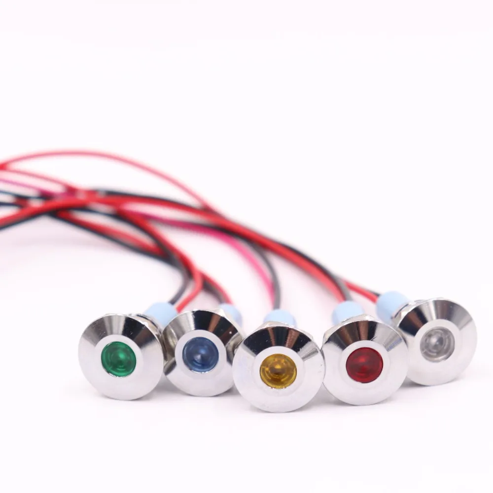 

1pc 10mm Waterproof Warning LED Metal Indicator Pilot Light Signal Lamp 3V 5V 6V 12V 24V 220V Machine Car Boat Working PC Power