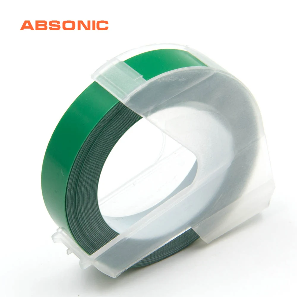 Absonic 9 Mm Plastik Hijau 3D Stereo Tape untuk DYMO Mesin Label 1610 1540 Coding Mesin Label Mengetik Belt harga Kategori