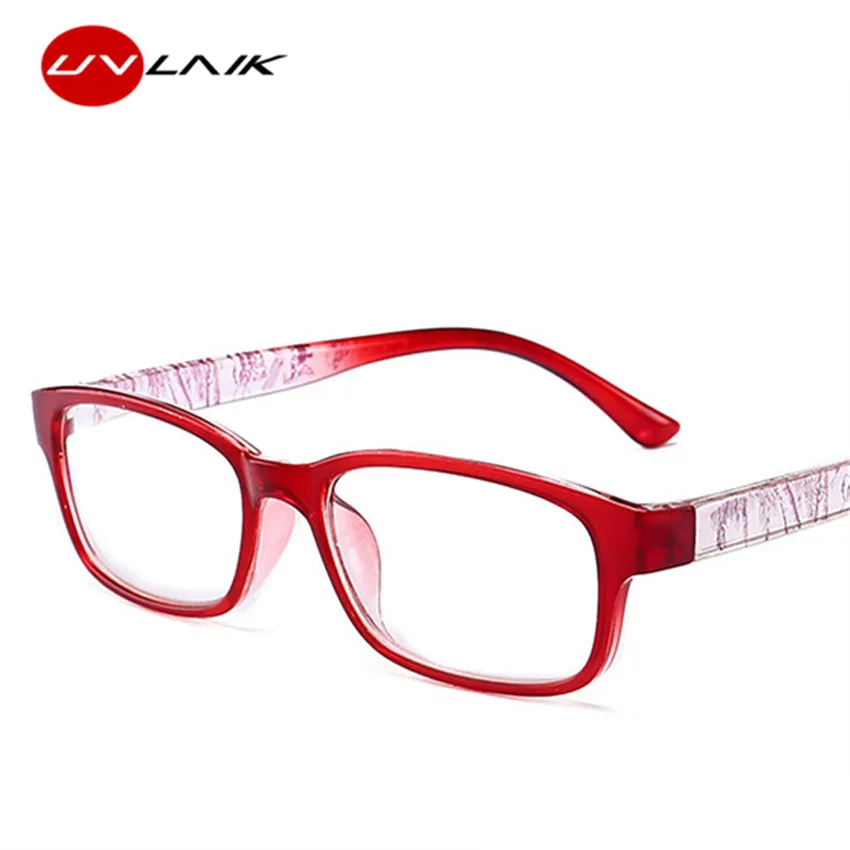 UVLAIK Anti blue Reading Glasses Hyperopia Men Women Presbyopic Reading Eyeglasses Prescription+1.0+4.0