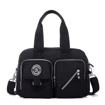 

Hot New Spring Fall Fashion Solid School Nylon Handbags High Quality Soft Zipper Waterproof Tote women messenger bags