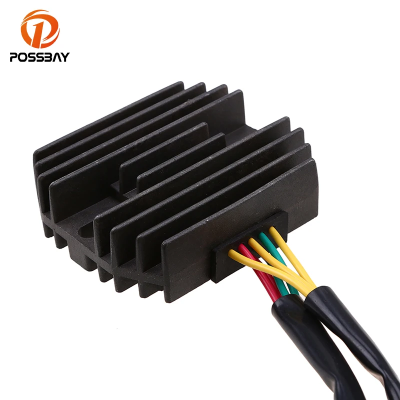 POSSBAY 7 Wires Motorcycle Voltage 12V Regulator Rectifier for Suzuki