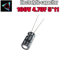 30 шт Высокое качество 100V 4,7 мкФ 5*11 мм 4,7 мкФ 100V 5*11 электролитический конденсатор с алюминиевой крышкой