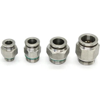 

304 stainless steel PC quick-connect straight G-threaded terminal pneumatic air pipe male thread Plug-in straight connector