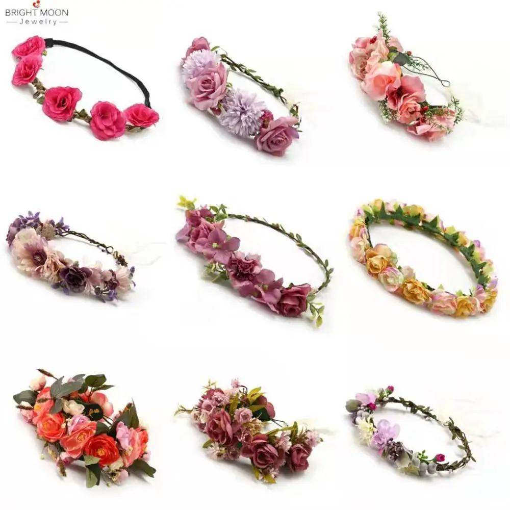 

Bright Moon Bohemian Garland Artificial Vintage Garland Wedding Graland Crown Bouquet Corolla Graland For Women