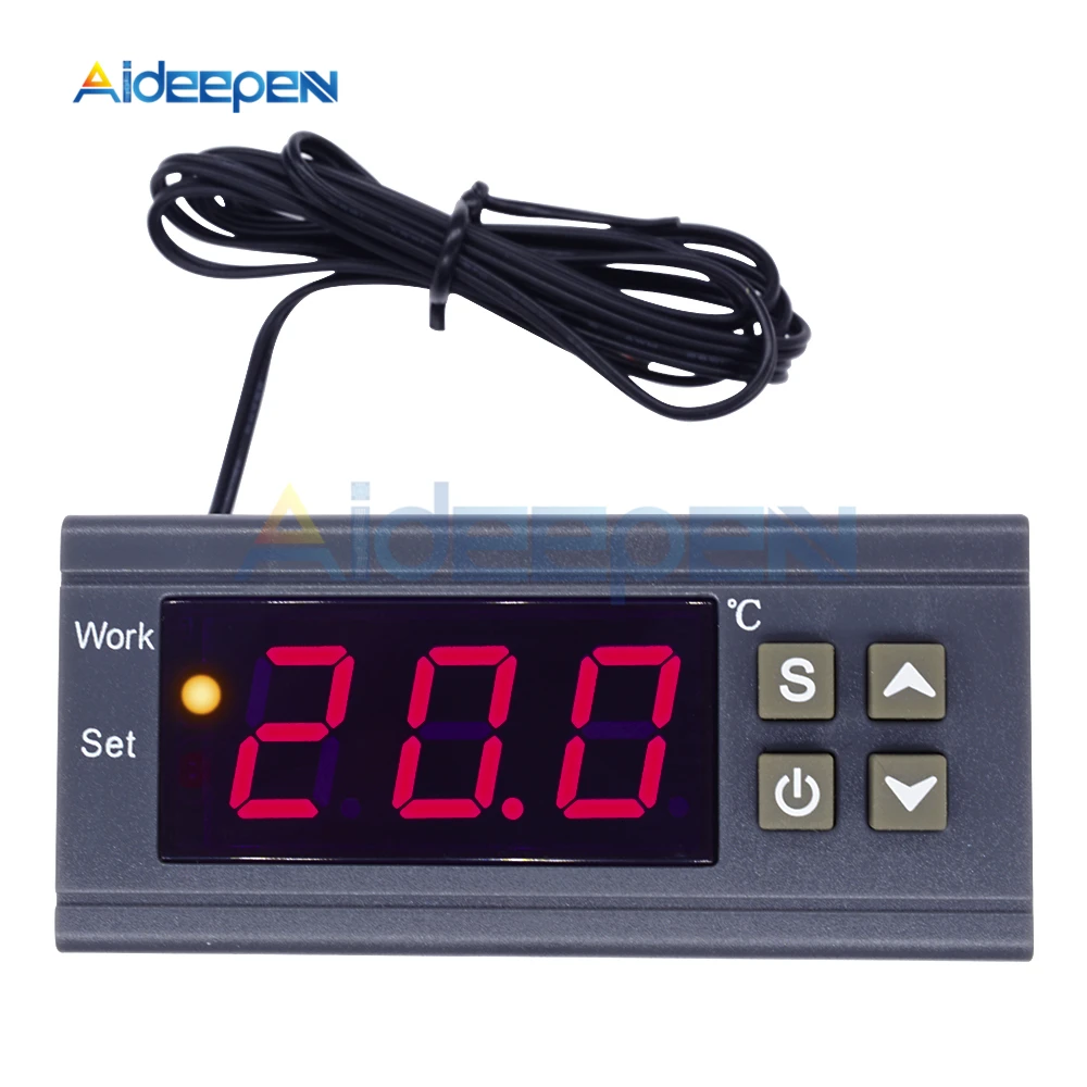 

MH1210W AC 90-250V 10A DC 9-72V Digital Temperature Controller Thermostat Regulator Heating Cooling Control with NTC Sensor