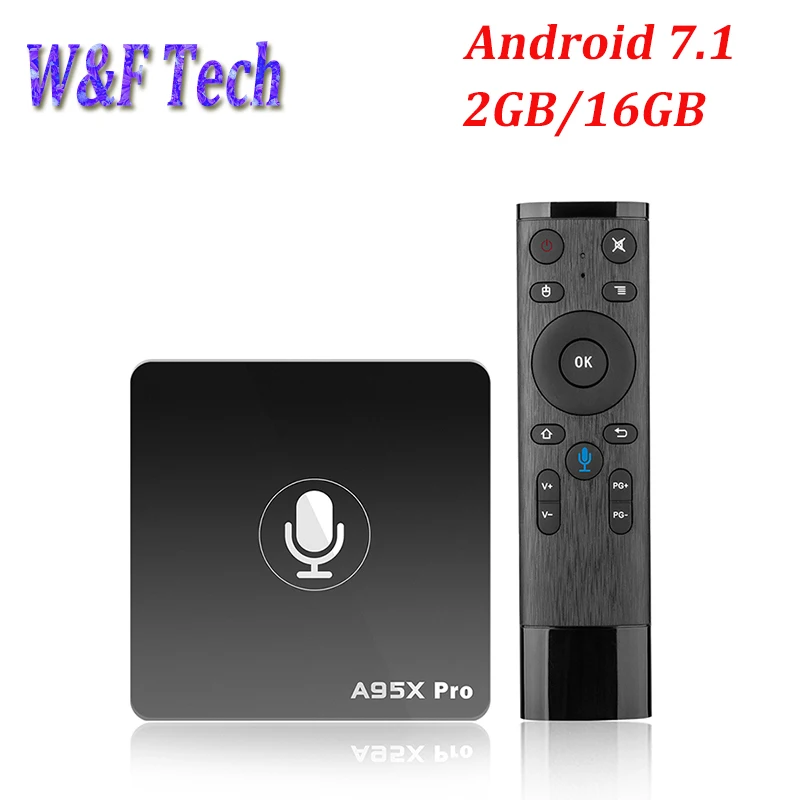 A95X Pro 2G 16G Smart Android 7.1 TV Box Voice Control Amlogic S905W Quad core 2.4G WiFi 100M LAN Media Player PK X96 MINI