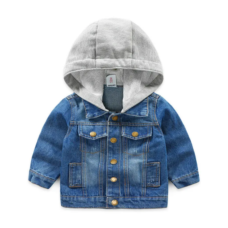 

Toddler Boys Denim Jacket Kids Clothes 2018 Children Long Sleeve Hooded Coats Baby Jaqueta Jeans Infantil Cascos Infantis Menino