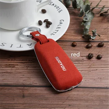 

Car Keychain Key Fob Case Cover Genuine Leather+ Galvanized for 2016 2017 2018 Audi A3 A4 A5 A6 Q3 Q5 Q7 C5 C6 B6 B7 TT S5 S6 S7