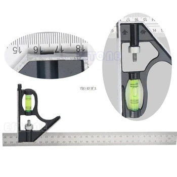 

1Pc 300mm(12") Adjustable Engineers Combination Try Square Set Right Angle Ruler New M04 dropship