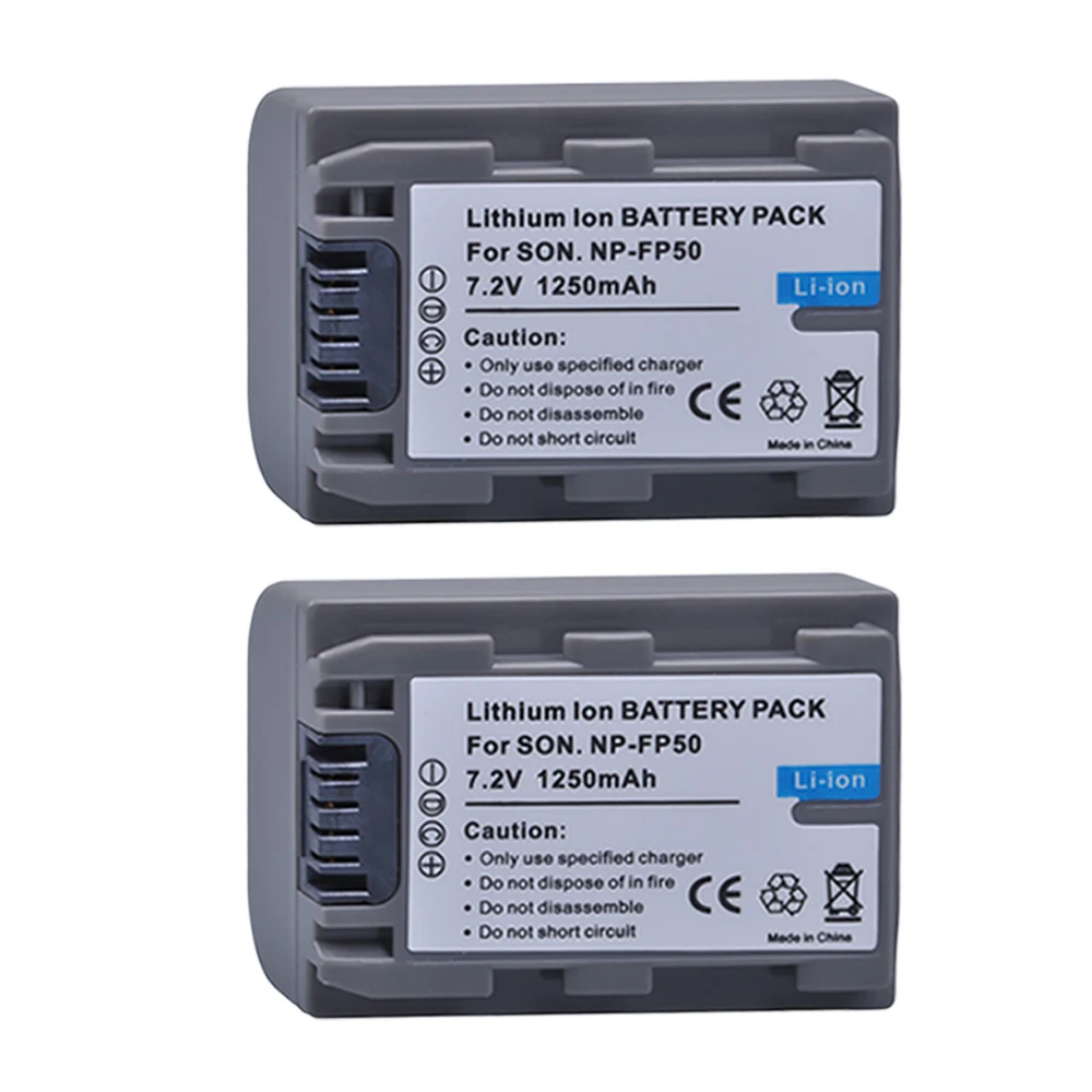 PowerTrust 2 шт. 1250 мАч NP-FP50 NP FP50 камера батарея для Sony DCR-DVD103 DVD105 DCR-HC3 HC16 HC40 DCR-SR30 SR40 SR100 |