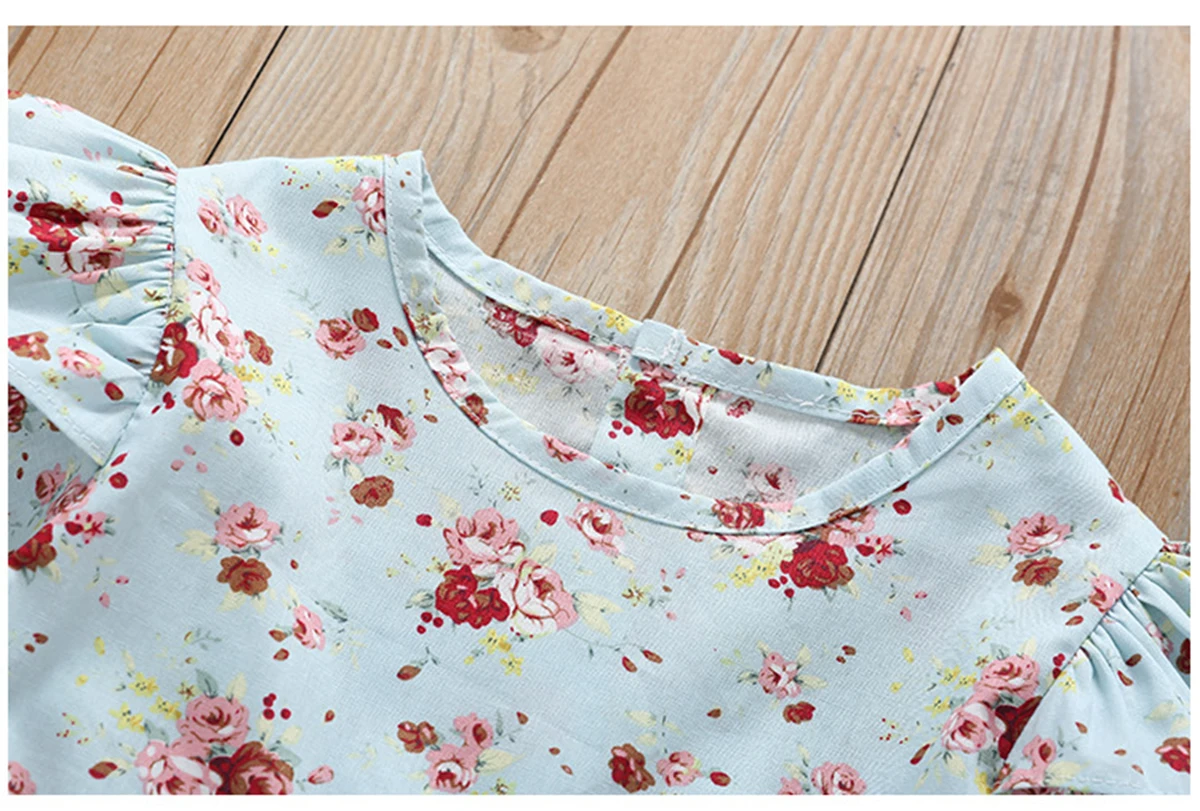 Осенняя одежда для малышей Детская Футболка модная повседневная рубашка новая весенняя блузка в стиле ретро с длинными рукавами платье для маленьких девочек с цветочным принтом