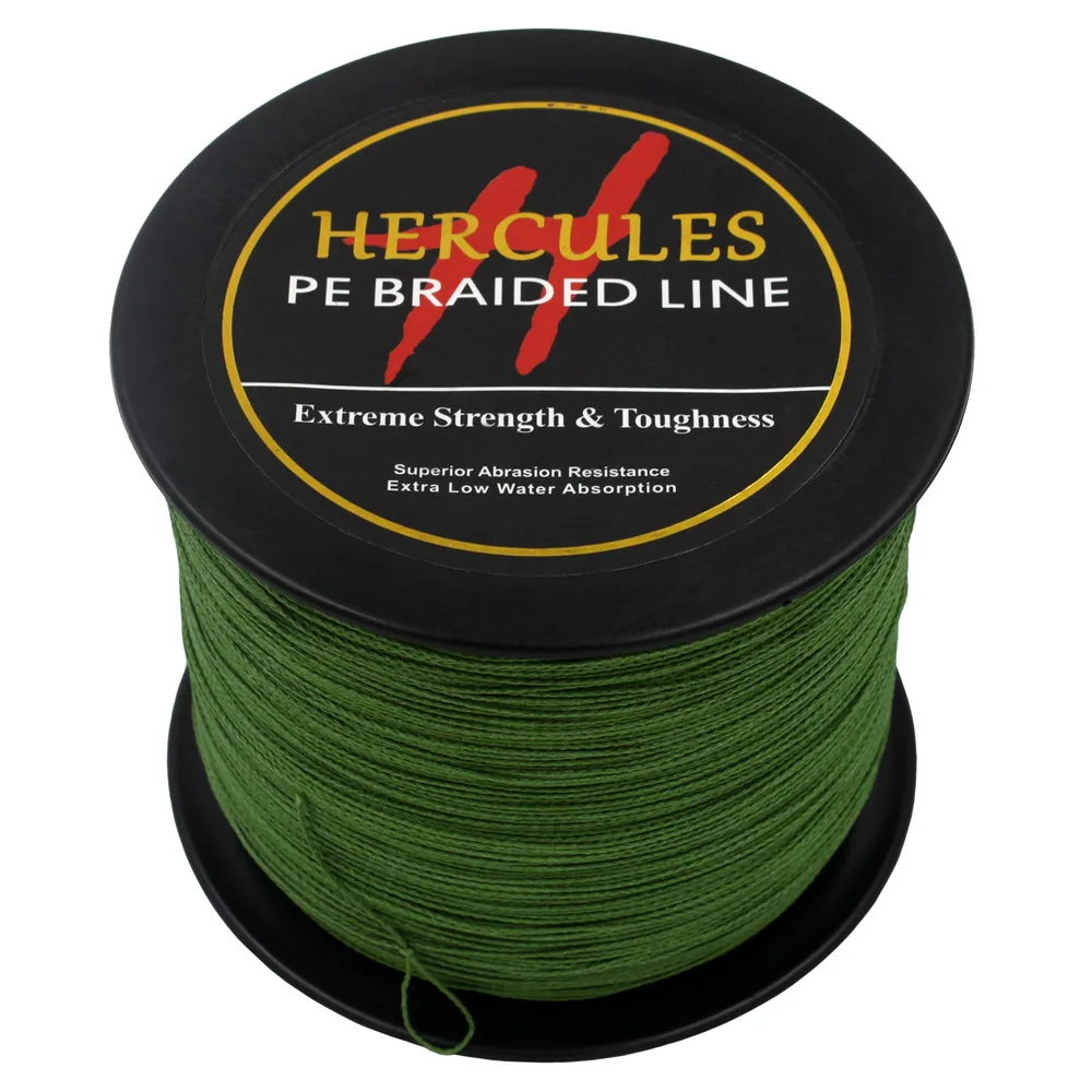 Hercules PE серо зеленая плетеная рыболовная леска 4 нити 100 м 300 500 1000 1500 2000 для морской