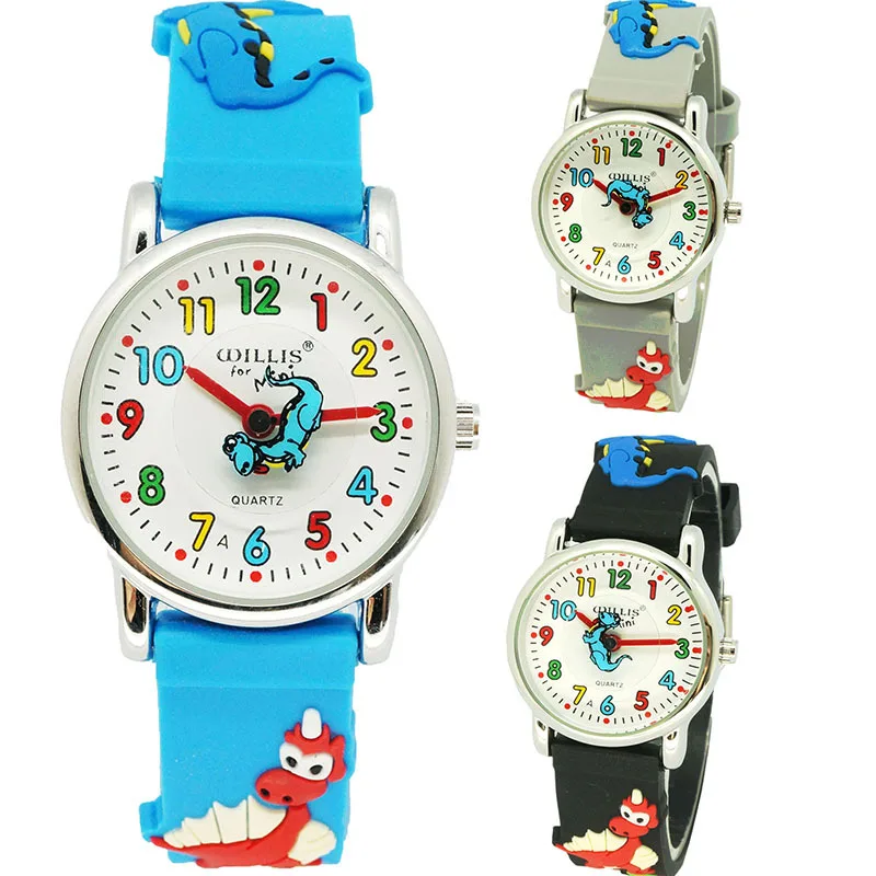 

New Waterproof Kid Watch Children 3D cartoon dinosaur Silicone design Wristwatch Brand Quartz Fashion Casual Relogio clock watch