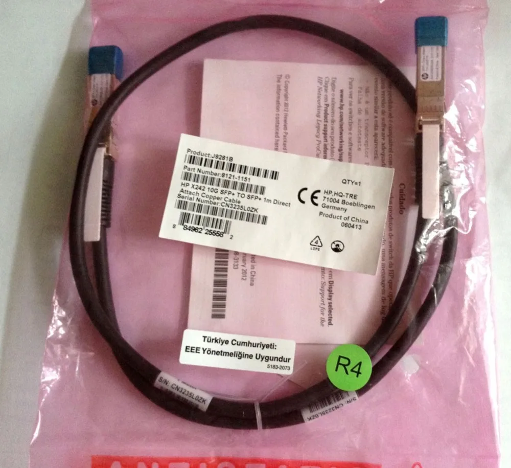Free Shipping ProCurve X242 10GbE SFP+ to 1M Direct Attach Copper DAC Cable J9281B |